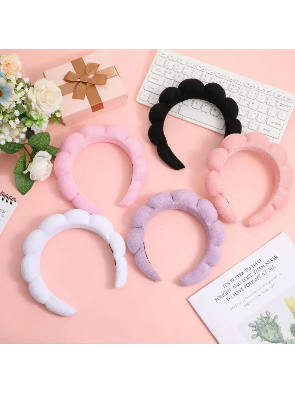 10Pcs Spa Headbands for Women - Makeup & Skincare Hair Accessories, Bubble Bands